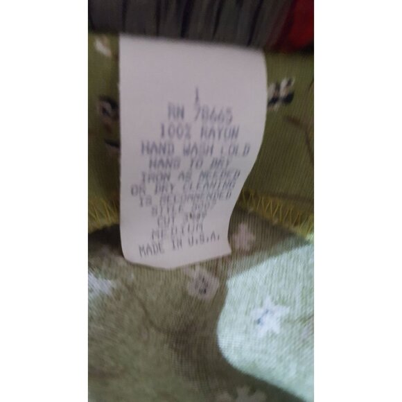 Cactus Flower Maxi Dress Womens M Sleeveless Green Floral Jumper USA Vintage 90s - Picture 6 of 10